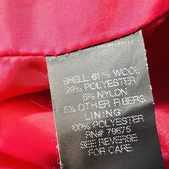 London Fog Gorgeous Red Wool Blend Satin Lined Pea Coat Gilmore Girls - Size XL - Picture 9 of 10